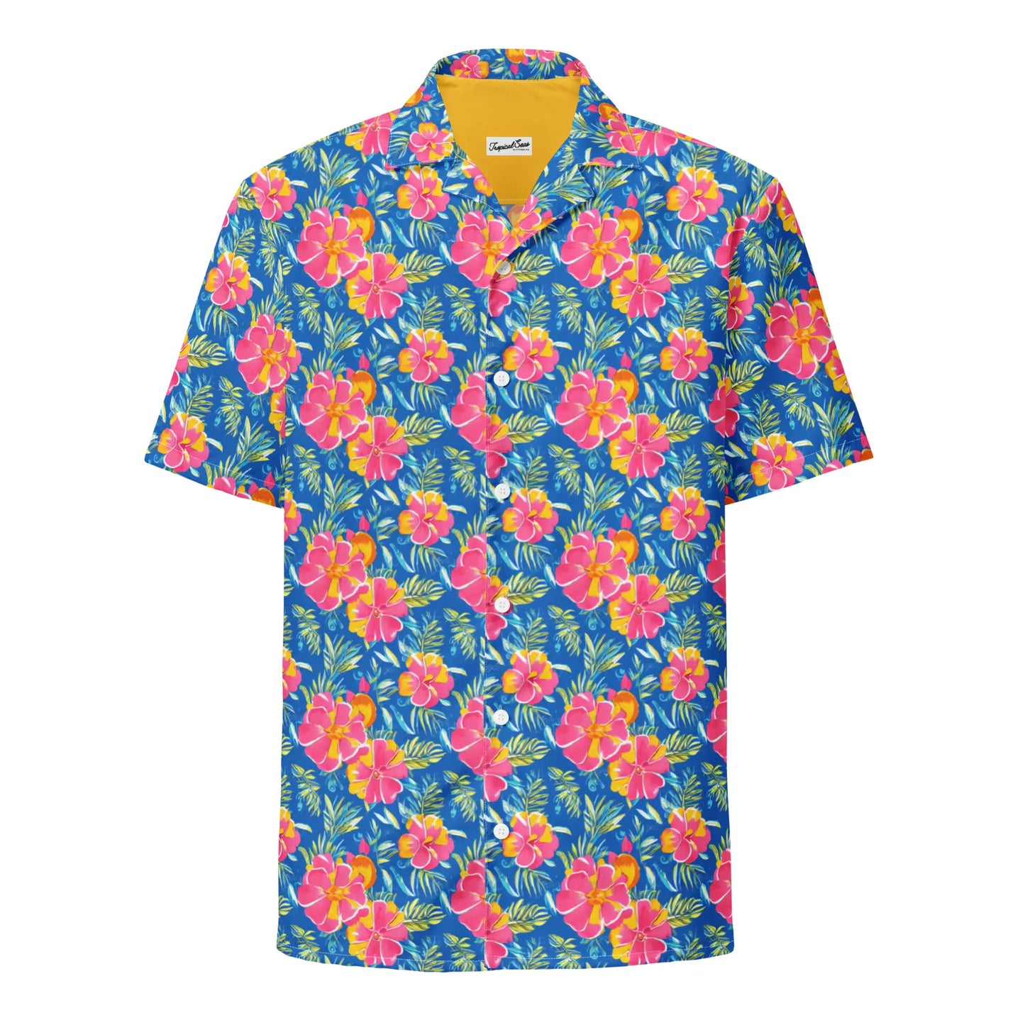 Hibiscus Lagoon Button Down Hawaiian Shirt